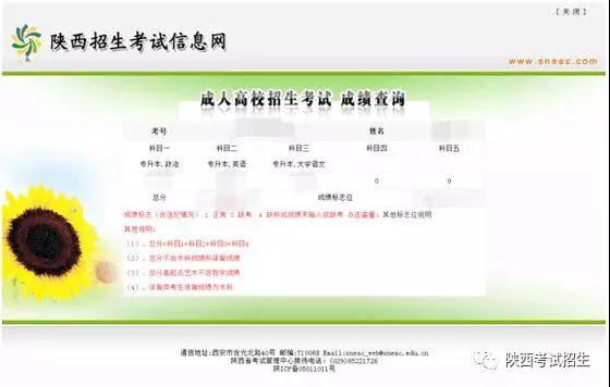 2017年陜西省成人高考成績查詢入口已開通！