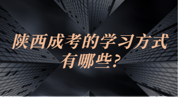 陜西成考的學(xué)習(xí)方式有哪些?