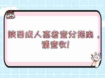 陜西成人高考查分指南，請查收!
