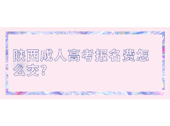 陜西成人高考報(bào)名費(fèi)怎么交