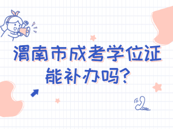 渭南市成考學位證能補辦嗎