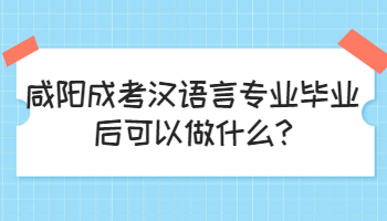 咸陽成考漢語言專業畢業后可以做什么